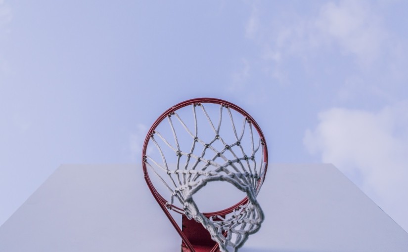 basketball hoop upward